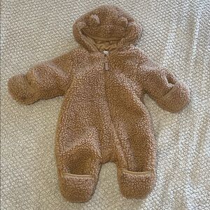 Brown Teddy Bear Fleece Onesie